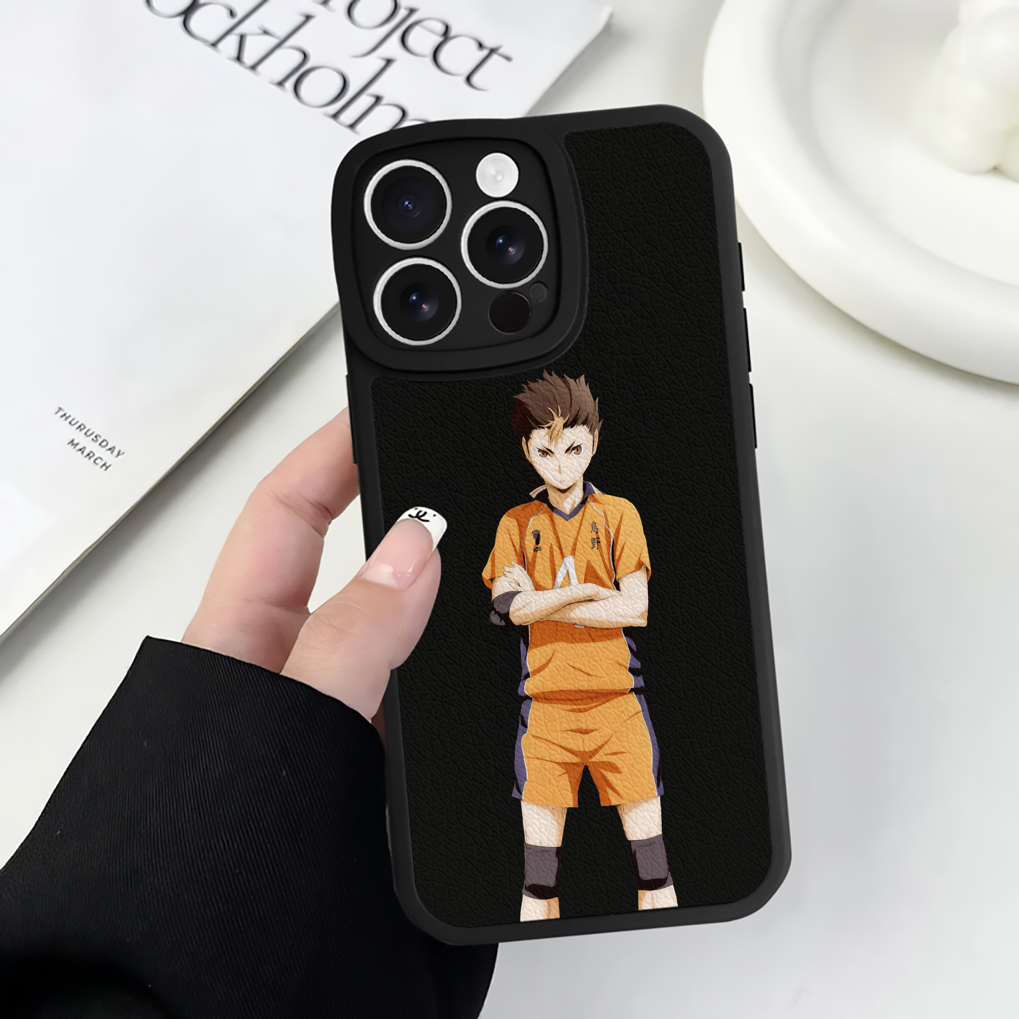 （画像用） ハイキュー!! Haikyu!! 【iPhone 16シリーズ対応】シリコンスマホケース（レザー調） 材質：シリコン